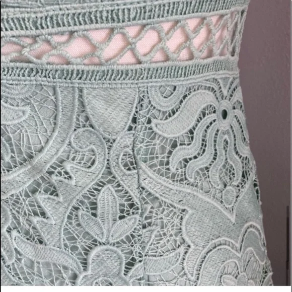 ❤️ Lulus Won Your Heart Sage Green Lace Tie-Strap High-Low Midi Dress - Picture 6 of 8